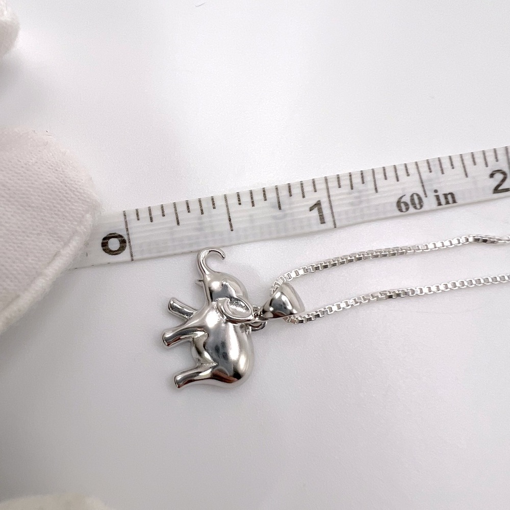 .925 Sterling Silver Elephant Necklace - Picture 13 of 14